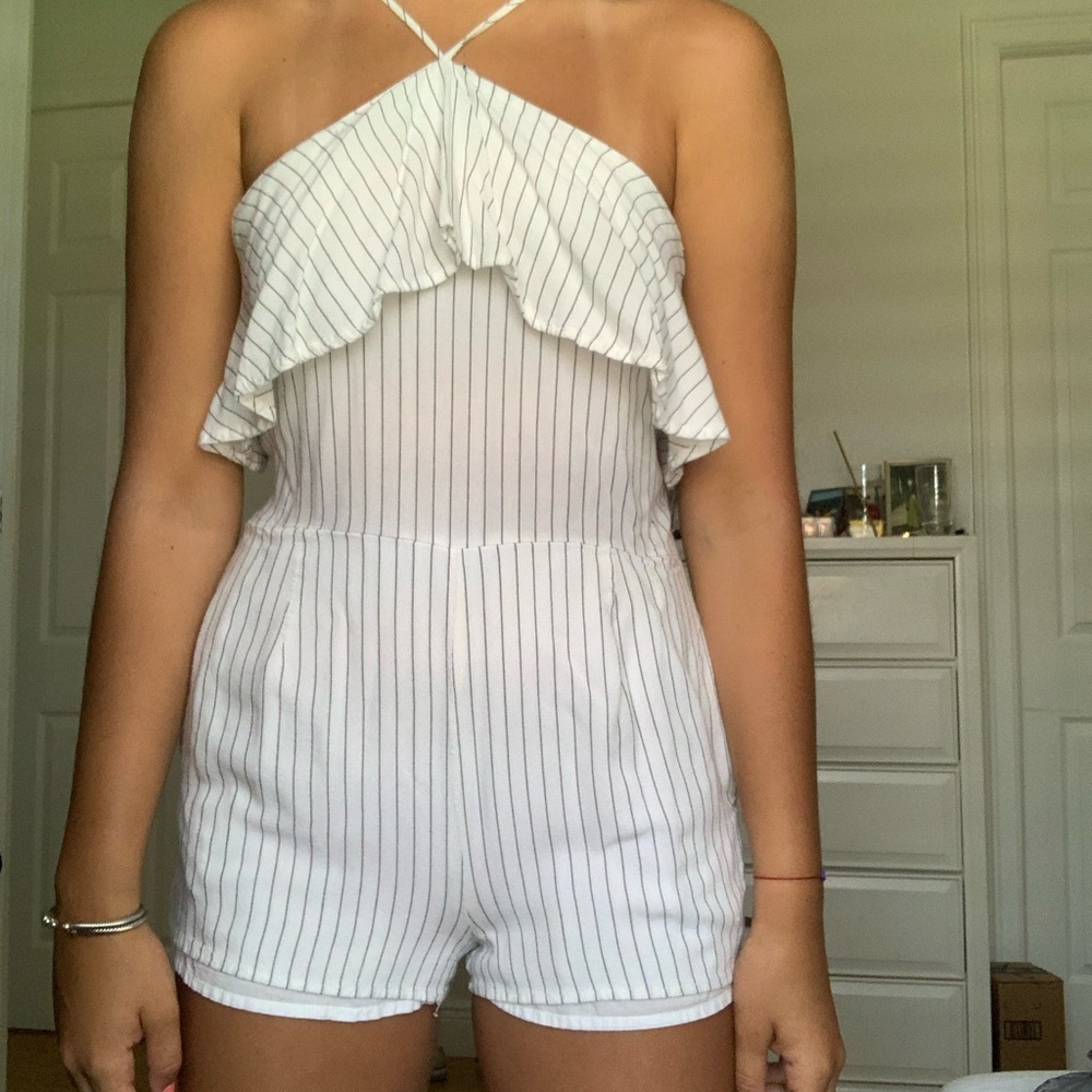 Striped romper great condition size small
